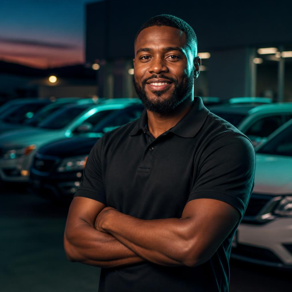 Bob, founder of Auto Express in Fort Worth, standing in front of the lot